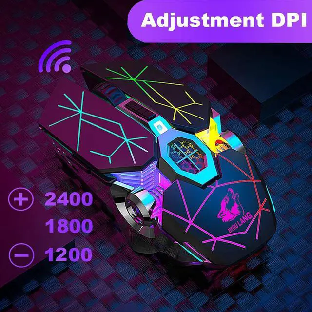 Alt view image 4 of 7 - Wireless Gaming Mouse Rechargeable, RGB Multi-Colour Backlit Game Mice with 7 Buttons Computer Accessories,2.4G Silent Optical,3 Adjustable DPI Game Mouse Power Saving Mode for Laptop/PC/Notebook