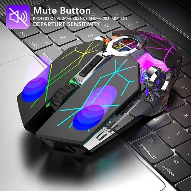 Alt view image 3 of 7 - Wireless Gaming Mouse Rechargeable, RGB Multi-Colour Backlit Game Mice with 7 Buttons Computer Accessories,2.4G Silent Optical,3 Adjustable DPI Game Mouse Power Saving Mode for Laptop/PC/Notebook