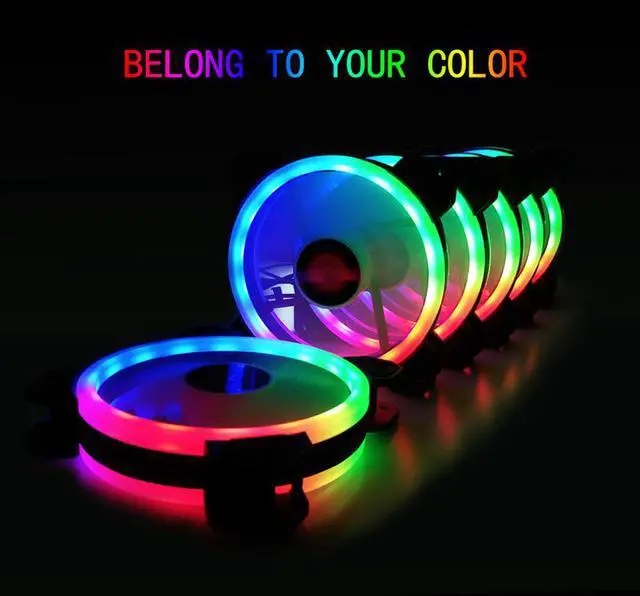 Alt view image 3 of 7 - 4 in 1 RGB Fans 120mm PC Computer Case Fan Cooling Cooler Fan Adjustable RGB Led 12V Mute Ventilador PC RGB Case Fan for Intel AMD