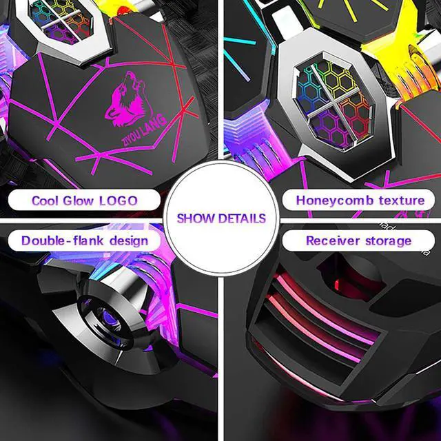 Alt view image 6 of 7 - Wireless Gaming Mouse Rechargeable, RGB Multi-Colour Backlit Game Mice with 7 Buttons Computer Accessories,2.4G Silent Optical,3 Adjustable DPI Game Mouse Power Saving Mode for Laptop/PC/Notebook