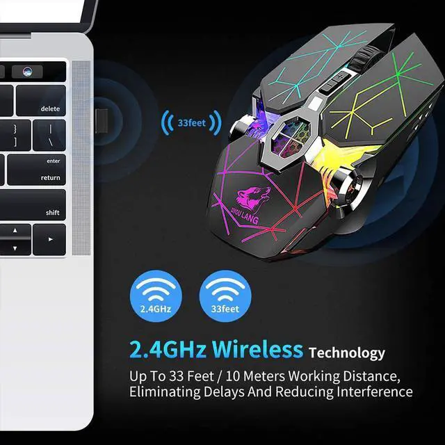 Alt view image 5 of 7 - Wireless Gaming Mouse Rechargeable, RGB Multi-Colour Backlit Game Mice with 7 Buttons Computer Accessories,2.4G Silent Optical,3 Adjustable DPI Game Mouse Power Saving Mode for Laptop/PC/Notebook