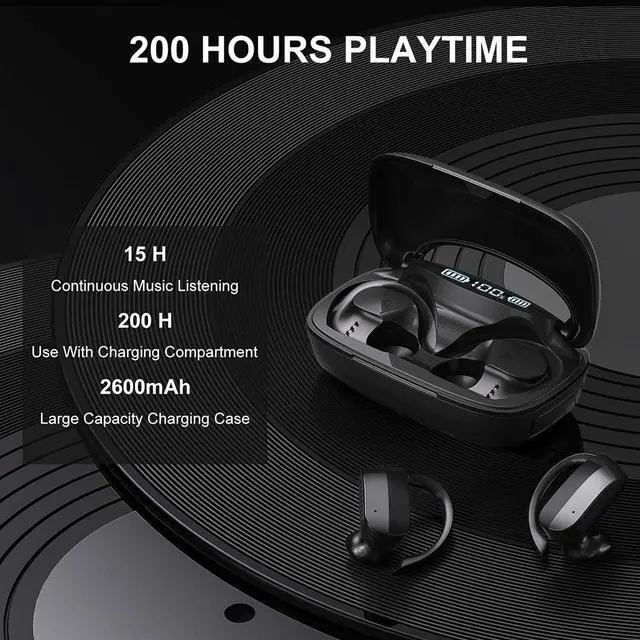 Alt view image 2 of 7 - Wireless Bluetooth Earbuds, V5.0 HD HiFi Stereo Bluetooth Earpiece 200H Playtime Waterproof Noise Cancelling In-Ear Headphones with Charging Case, USB-C Quick Charge for iPhone Android Sports Business