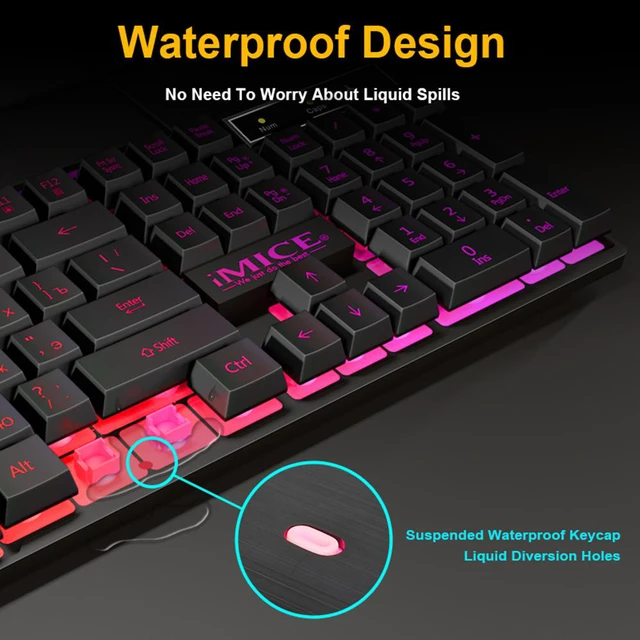 Alt view image 2 of 7 - Gaming keyboard and Ergonomic Wired Gaming Mouse 7 Button LED 2400 DPI USB Computer Mouse Gamer Mice With Backlight Gaming Keyboard Mouse Set for PC Laptop
