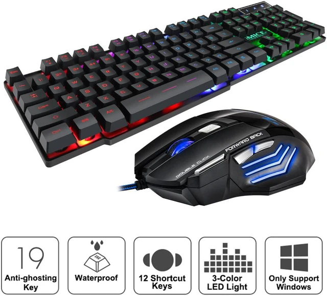 Main image of Gaming keyboard and Ergonomic Wired Gaming Mouse 7 Button LED 2400 DPI USB Computer Mouse Gamer Mice With Backlight Gaming Keyboard Mouse Set for PC Laptop