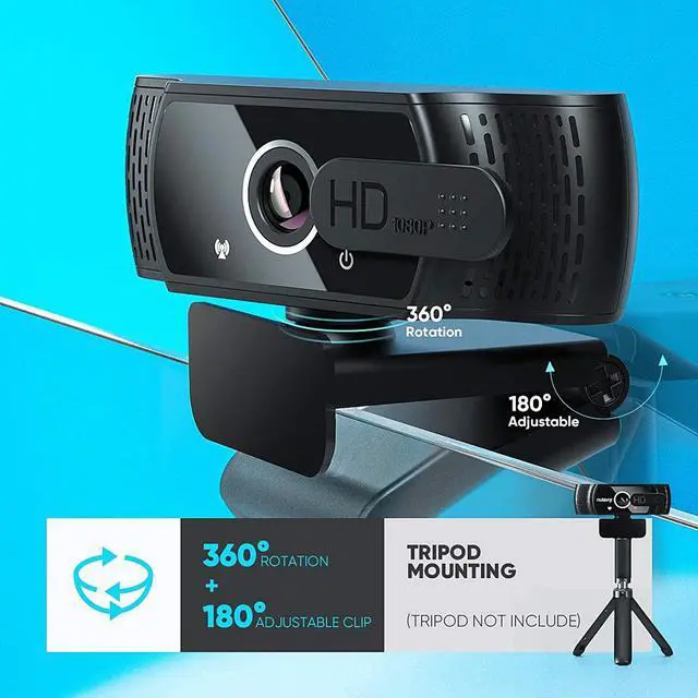 Alt view image 6 of 7 - Full HD 1080p Webcam, Live Streaming Camera with Privacy Shutter for Video Calling, Online Classes, HD Light Correction, Works with Skype, Zoom, FaceTime, Hangouts, PC/Mac/Laptop/Smart TV