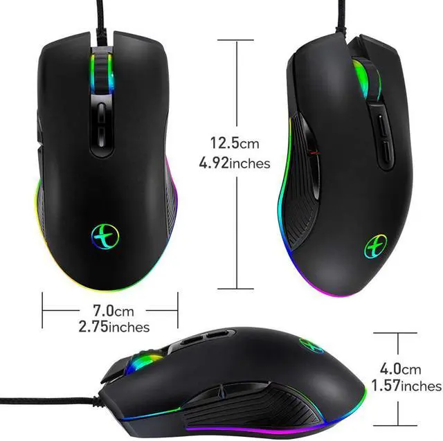 Alt view image 6 of 7 - USB C Mouse, Ergonomic Type-C Mouse with Backlight, up to 3200 DPI, RGB Wired Gaming Mouse for MacBook Pro, Matebook X, MacBook 12", Chromebook, HP OMEN and More USB Type C Devices (USB C Port)
