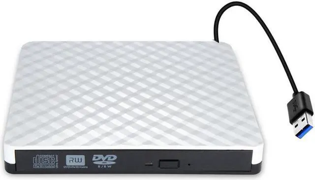 Alt view image 7 of 7 - External DVD CD Driver, USB 3.0 Portable Slim Burner DVD+/-RW Writer Plug and Play DVD/CD-ROM Rewriter CD Player for PC Laptop, Notebook, Desktop Supports Mac OS, Windows 10/8/7/XP/Vista (White)