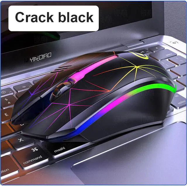 Alt view image 2 of 7 - 1200DPI USB Wired Gaming Mice Colourful Backlight Ergonomic Gaming Mouse for Computer Laptop Gamer Mouse USB Wired Mouse