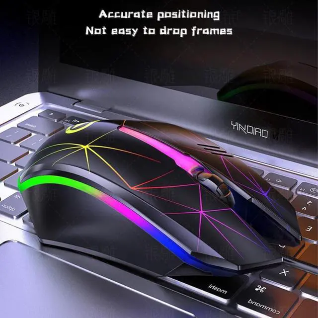 Alt view image 3 of 7 - 1200DPI USB Wired Gaming Mice Colourful Backlight Ergonomic Gaming Mouse for Computer Laptop Gamer Mouse USB Wired Mouse
