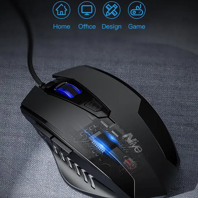 Alt view image 5 of 7 - Wired Mouse, USB Wired Gaming Mice with 2400 DPI, 6 Buttons for Computer PC Laptop, USB Wired Mouse 4 Adjustable DPI Levels Mouse for Gamer Win 10/8/7/XP, Black
