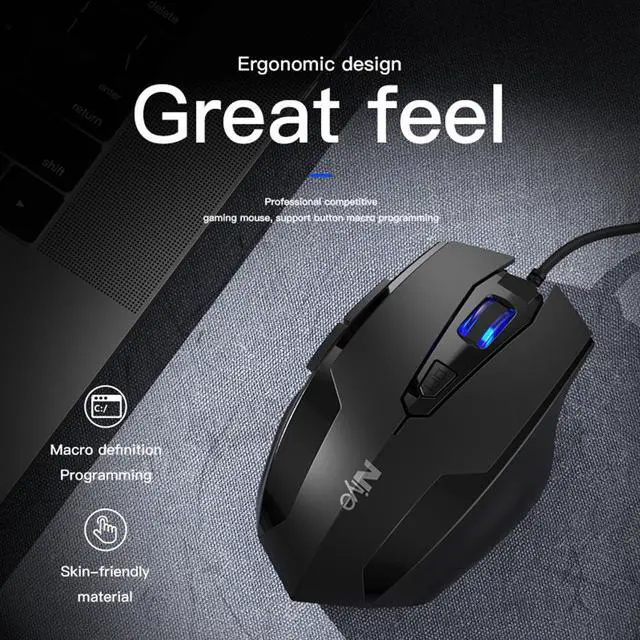 Alt view image 2 of 7 - Wired Mouse, USB Wired Gaming Mice with 2400 DPI, 6 Buttons for Computer PC Laptop, USB Wired Mouse 4 Adjustable DPI Levels Mouse for Gamer Win 10/8/7/XP, Black