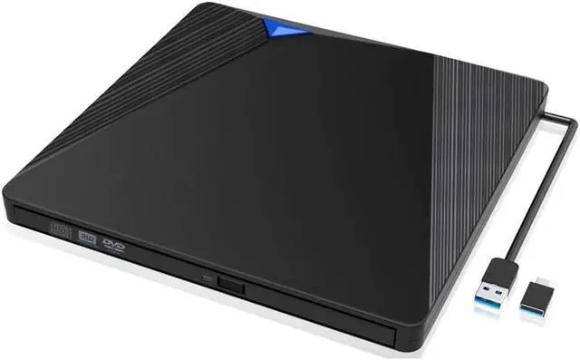 Main image of External CD DVD Drive, USB 3.0 Portable Slim CD DVD +/-RW Drive DVD/CD Rom Rewriter Burner, Optical DVD Drive for Macbook, Laptop, Desktop, Windows 7/8/8.1/10/XP/Vista/Mac OS/Linux (Black)