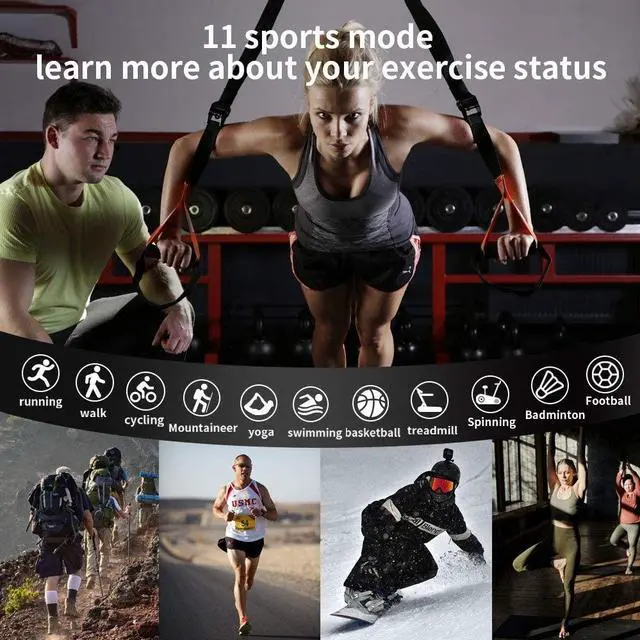 Alt view image 3 of 7 - Smart Watch 1.54" Full Touch Screen for Android iOS Activity Tracker IP68 Waterproof Bluetooth Smartwatch Message Notification Fitness Tracker with Heart Rate Sport Watch for Kids Men Women