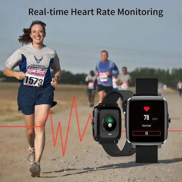 Alt view image 4 of 7 - Smart Watch 1.54" Full Touch Screen for Android iOS Activity Tracker IP68 Waterproof Bluetooth Smartwatch Message Notification Fitness Tracker with Heart Rate Sport Watch for Kids Men Women
