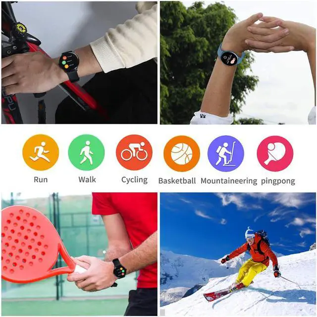 Alt view image 4 of 7 - 1.28inch Full Circle Touch Screen Smart Watch, Bluetooth Watch IP67 Waterproof Fitness Tracker, Sleep/Heart Rate Monitor/Step/Calorie Counter, Smartwatch Compatible Android iPhone