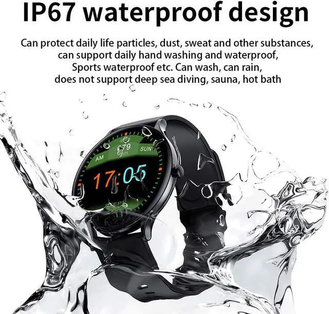 Alt view image 6 of 7 - 1.28inch Full Circle Touch Screen Smart Watch, Bluetooth Watch IP67 Waterproof Fitness Tracker, Sleep/Heart Rate Monitor/Step/Calorie Counter, Smartwatch Compatible Android iPhone