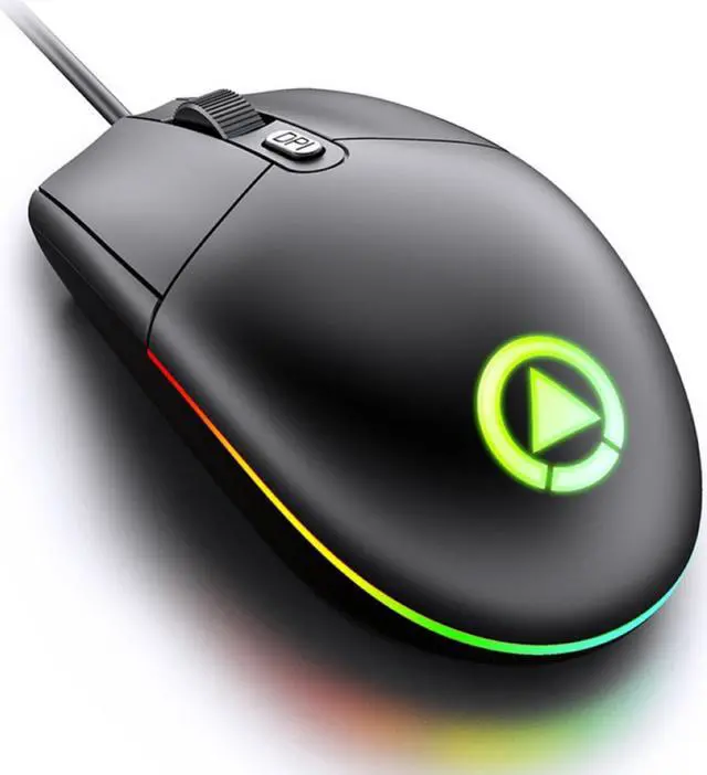 Main image of Gaming Mouse Wired, Gaming Mice, 4 Buttons, 1600DPI Adjustable, 7 Colors LED Backlight Light, Comfortable Grip Ergonomic Optical PC Computer Gaming Mice (Black)
