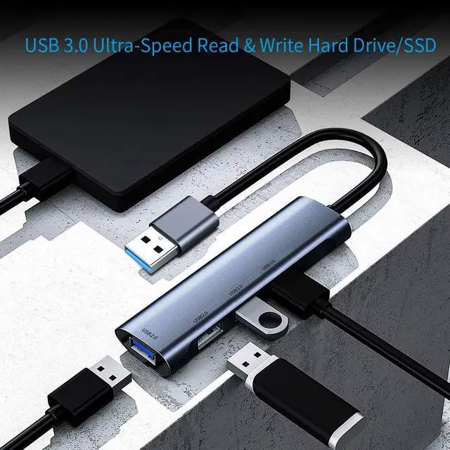 Alt view image 3 of 7 - USB Docking Station 3 Port USB 2.0 and 1 Port USB 3.0 Data Hub Splitter for Laptop, PC, Computer, MacBook, Mac Pro, iMac, Surface Pro, XPS,Mobile HDD, Flash Drive Mouse and More, PC, Flash Drive