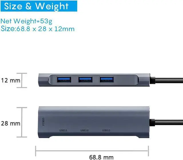 Alt view image 7 of 7 - USB Docking Station 3 Port USB 2.0 and 1 Port USB 3.0 Data Hub Splitter for Laptop, PC, Computer, MacBook, Mac Pro, iMac, Surface Pro, XPS,Mobile HDD, Flash Drive Mouse and More, PC, Flash Drive