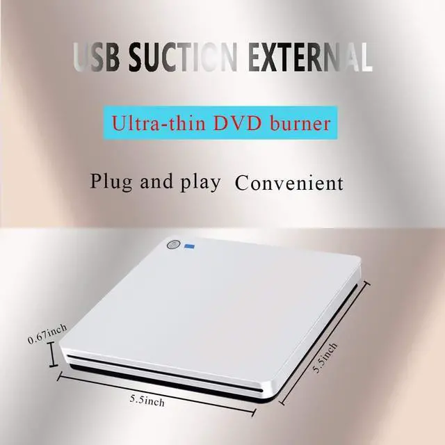 Alt view image 6 of 7 - External DVD Drive, CD/DVD Reader and Burner, Laptop Drive, External Disk Drive, External CD DVD, Computer Burner, USB DVD Drive, CD Drive, External CD Drive, USB 3.0 CD/DVD Portable Player