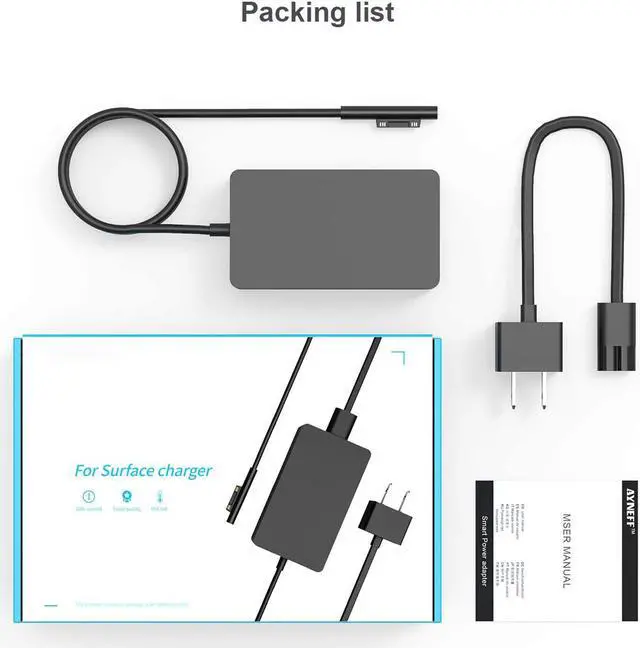Alt view image 7 of 7 - Surface Book Charger, AYNEFF 15V 4A 65W Surface Pro 7 Power Supply Compatible with Microsoft Surface Book Surface Laptop Surface Pro 7 Pro 6 Pro 4 Pro X, Surface Go, 5.9ft DC Cable with USB 5V 1A