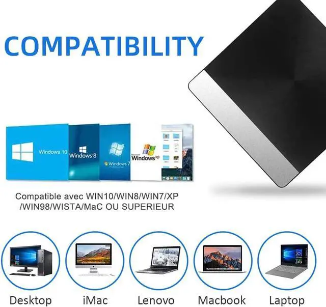 Alt view image 3 of 7 - USB 3.0 USB C 2-in-1 External DVD Drive - Slim Type-C CD DVD +/-RW Drive Rewriter Burner, High Speed Data Transfer Disk Drive for Laptop Desktop MacBook Mac OS Windows