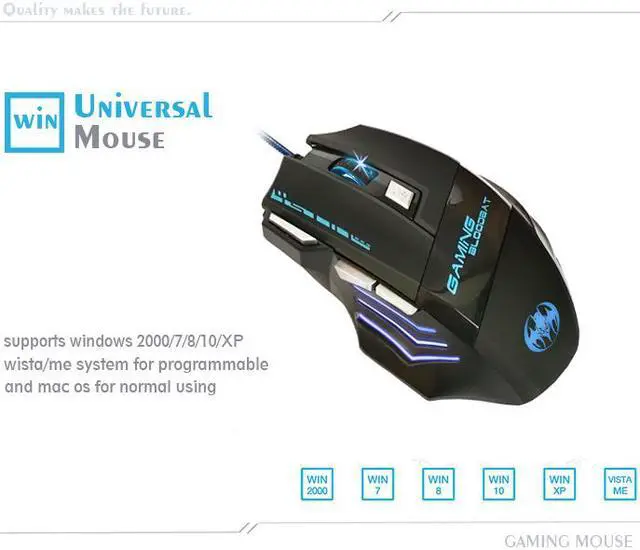 Alt view image 3 of 7 - USB Wired Gaming Mouse 6800 DPI 7 Buttons Optical Game Mice with led Backlight Ergonomic for overwatch Game Laptop Computer