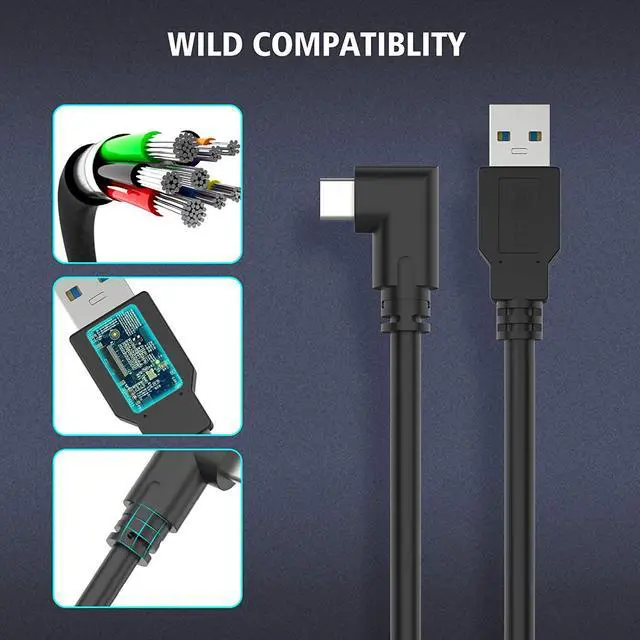 Alt view image 2 of 7 - for Oculus Link Cable 16FT (5M), VR USB 3.0 USB A to USB C for Quest 2 Link Headset Cable, USB 3.2 Type C to A High Speed Data Transfer & Fast Charging Cord Compatible for Quest 1/2 and Gaming PC VR