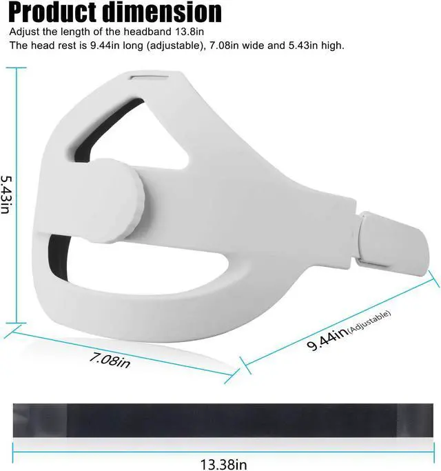 Alt view image 4 of 7 - Replace Adjustable Elite Strap for Oculus Quest 2 Head Strap Headband Enhanced Support and Reduce Head Pressure Comfortable Touch