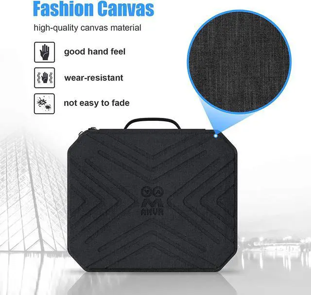 Alt view image 3 of 7 - Portable Fashion Travel Case for Oculus Quest 2, Storing VR Gaming Headset and Touch Controllers Accessories Carrying Bag (Black_