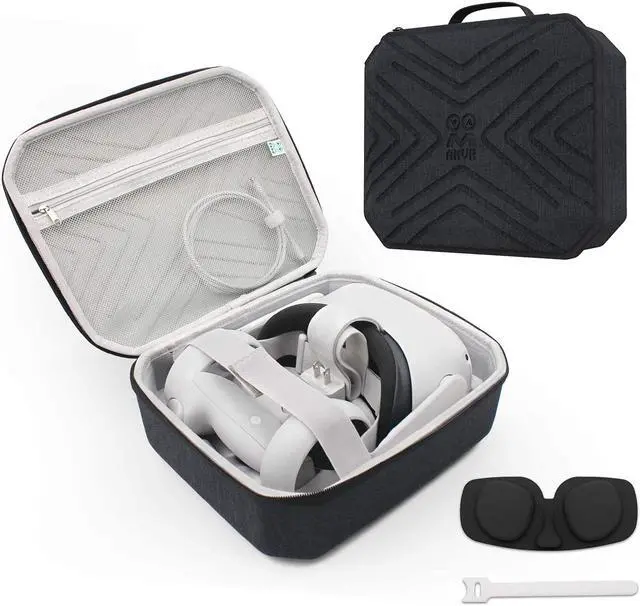 Main image of Portable Fashion Travel Case for Oculus Quest 2, Storing VR Gaming Headset and Touch Controllers Accessories Carrying Bag (Black_