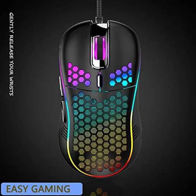 Alt view image 6 of 7 - Wired Gaming Mouse, 6 Buttons Game Mice RGB Colour Pro 4800 DPI Braided Wire Programmable Pro Gaming Mouse PC Plug and Play, USB Connection PS4, PS5, XBOX, PC Windows and iOS Gaming Mouse