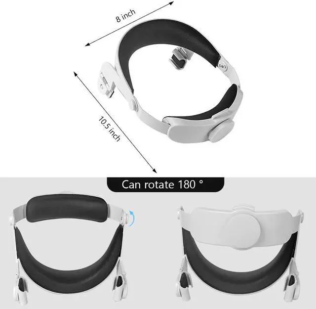 Alt view image 6 of 7 - Adjustable Head Strap for Oculus Quest 2 VR Headset, Head Cushion Compatible for Oculus Quest VR Gaming Headset, Comfortable Virtual Reality Accessories