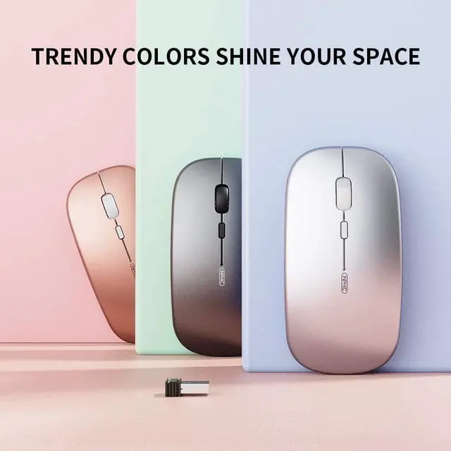 Alt view image 7 of 7 - Wireless Mouse for Laptop, 2.4G Rechargeable Silent Computer Mouse,1600 DPI Ultra Thin Optical Portable USB Mini Mouse, Cordless Mice for Laptop, PC, MacBook, Mac