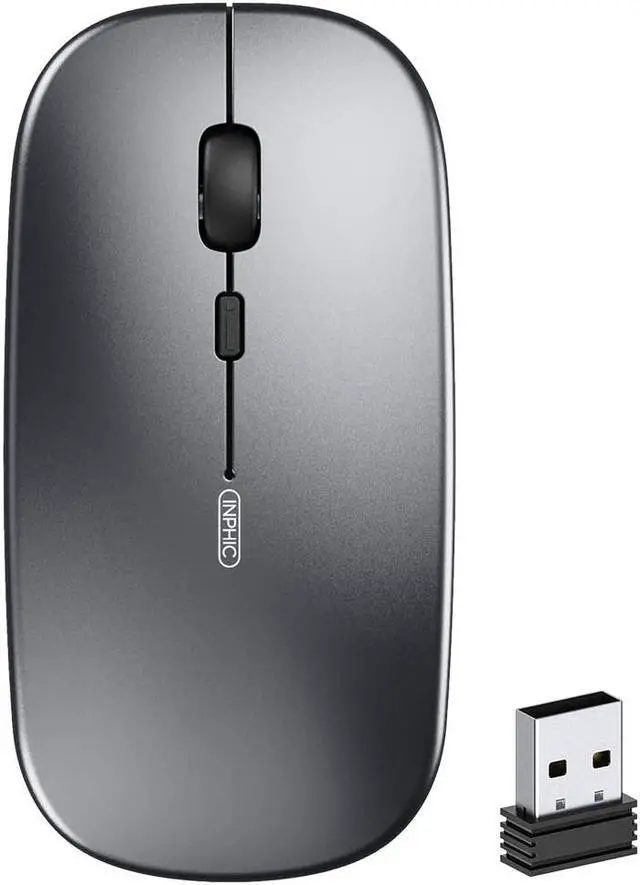 Main image of Wireless Mouse for Laptop, 2.4G Rechargeable Silent Computer Mouse,1600 DPI Ultra Thin Optical Portable USB Mini Mouse, Cordless Mice for Laptop, PC, MacBook, Mac