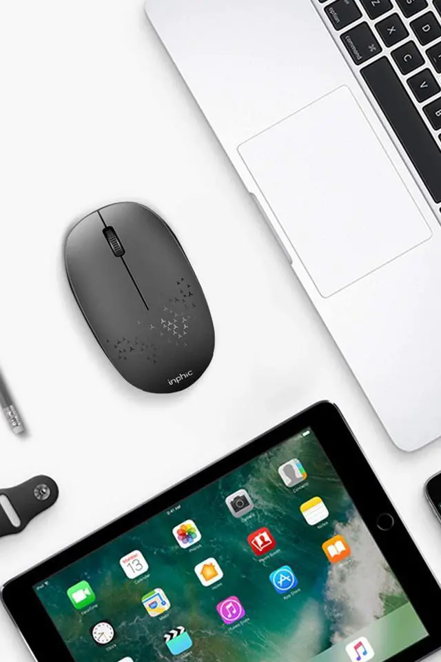 Alt view image 7 of 7 - Bluetooth Mouse, Mini Silent-Click Bluetooth 5.0/3.0 Wireless Mouse, Compatible with iPad/iPhone/Mac/PC/Tablet, 1600 DPI, 3-Button, Long Battery Life, Black