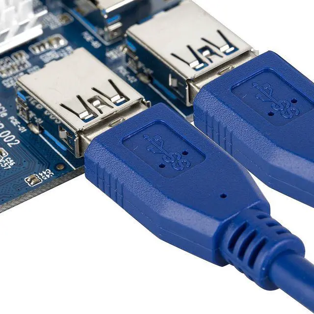 Alt view image 3 of 7 - PCIe 1 to 4 PCI Express 16X Slots Riser Card PCI-E 1X to External 4 PCI-E Slot Adapter PCIe Multiplier Card USB 3.0 Mining Special Riser Card for Bitcoin Miner