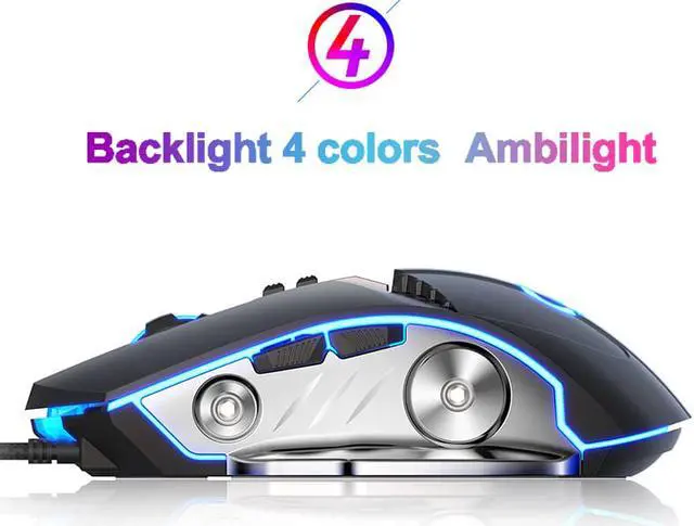 Alt view image 2 of 7 - Gaming Mouse USB Wired Computer Mice with RGB Backlit [Breathing Light], 4 Adjustable DPI Up to 3200, Ergonomic Gamer Mouse with 6 Buttons for Laptop PC Gamer Computer Desktop