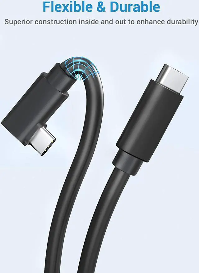 Alt view image 3 of 7 - USB C to USB C VR Link Cable 16ft(5m) for Oculus Quest 2 / Quest 1 USB C to C with E-Mark Chip USB 3.2 Gen 1 5Gbps ,High Speed Data Transfer & Fast Charging Compatible with Oculus Quest 2 VR Headset