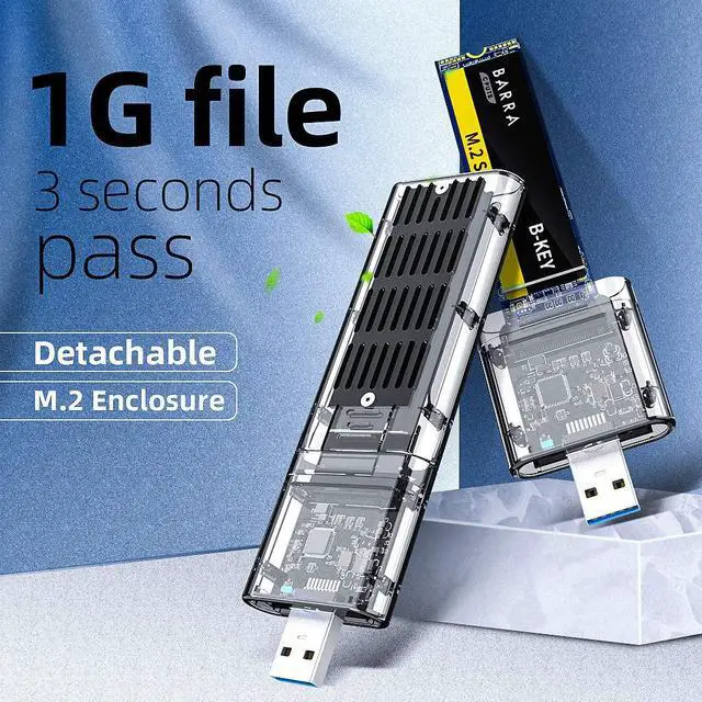 Alt view image 3 of 7 - USB 3.0 Gen 1 to M.2 NGFF SSD Enclosure Adapter, External SATA Based M.2 Solid State Hard Drive Enclosure to B-Key 2280/2260/2242/2230 (Doesn't Support NVME SSD)