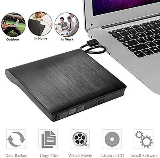 Alt view image 3 of 7 - USB C Type C External CD DVD Drive, USB 3.0 Portable Slim CD DVD +/-RW Drive Player Burner and Reader High Speed Data Transfer Optical DVD Drive for Laptop, Desktop, Windows 7/8/10/XP/Vista/Ma-c OS