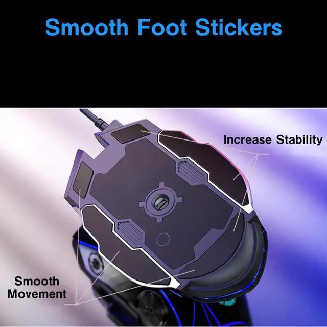Alt view image 6 of 7 - Gaming Mouse Wired, 3200 DPI Adjustable, 7 Programmable Buttons & 7-Colour Backlit, Grip Ergonomic Optical PC Computer Gaming Mice Silent Mouse for Computer Laptop