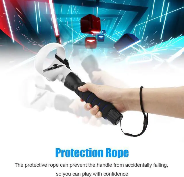 Alt view image 6 of 7 - Dual Handles Extension Grips for Oculus Quest, Quest 2 or Rift S Controllers Playing Beat Saber Games