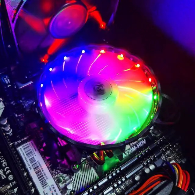 Alt view image 3 of 6 - 4 Heat Pipes CPU Cooler RGB 120mm PWM 4 Pin PC Radiator quiet for Intel LGA 2011 1150 1151 1155 AMD AM3 CPU Cooling Fan