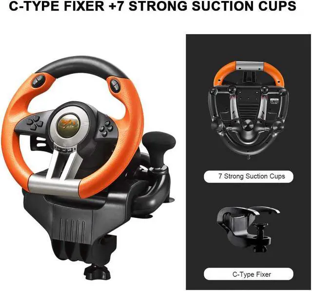 Alt view image 5 of 7 - PC Racing Wheel, PXN V3II 180 Degree Universal Usb Car Sim Race Steering Wheel with Pedals for PS3, PS4, Xbox One,Xbox Series X/S,Nintendo Switch