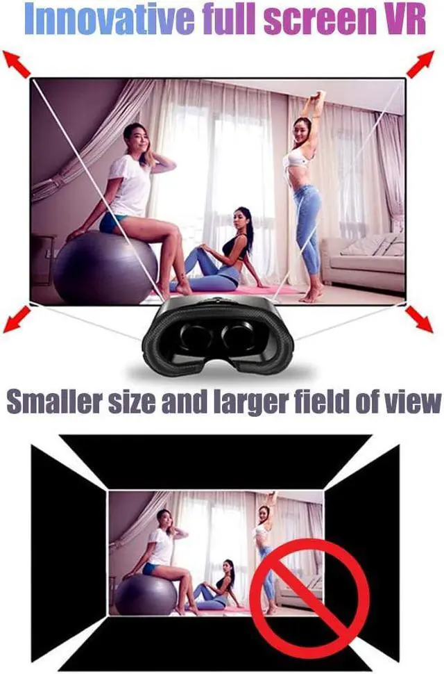 Alt view image 3 of 7 - VR Headset Virtual Reality VR 3D Glasses VR Set Incl 3D Virtual Reality Goggles, Controller, Adjustable VR Glasses - Compatible with iPhone and Android Support 7 inch [with Gamepad]