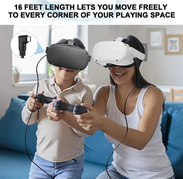Alt view image 2 of 7 - for Oculus Quest & Oculus Quest 2 Link Cable, USB A to USB C Cable 16ft 5M USB 3.2 High Speed Data Transfer & Fast Charging USB C Cable Compatible with Oculus Quest VR Headset or Quest 2 and Gaming PC