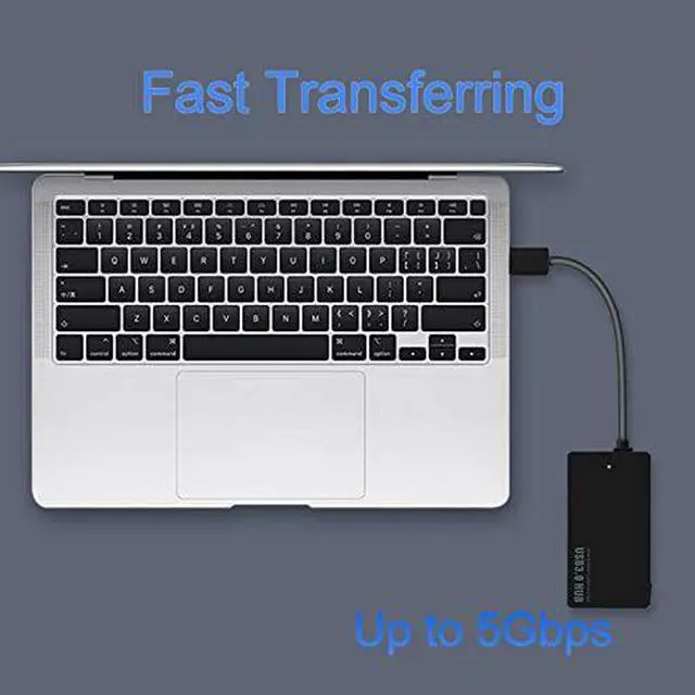 Alt view image 5 of 7 - USB Hub, 4-Port USB 3.0 Hub, Ultra Slim High Speed Portable Data Hub, for MacBook Air, Mac Pro, iMac, Surface Pro, XPS, Notebook PC, Laptop, Chromebook, Win7/8 (32/64 bit), and More