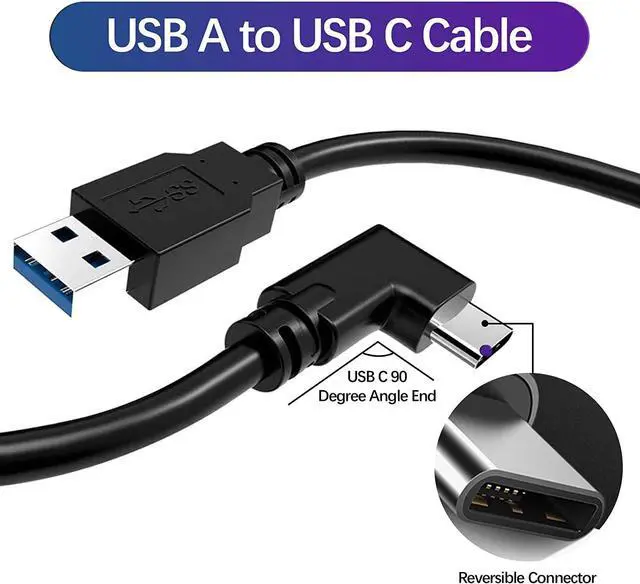Alt view image 3 of 7 - USB 3.0 USB A to USB C VR Link Cable 13ft/4M Compatible for Oculus Quest, Oculus Quest 2 and PC Gaming 5Gbps USB 3.2 Gen1 3A USB C to USB A High Speed Data Transfer & Fast Charging VR Oculus Link