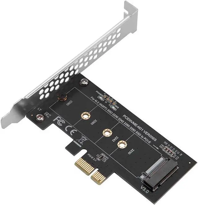 Alt view image 5 of 7 - NVME M.2 SSD M Key to PCI-e 3.0 x1 Host Controller Expansion Card,Supports M2 NGFF PCI-e 3.0, 2.0 or 1.0, NVME or AHCI, M-Key, 2280, 2260, 2242, 2230 Solid State Drives with Low Profile Bracket